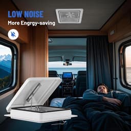Dakventilator Camper - Ventilator Caravan - Frisse Lucht - Stil Toerental Instelbaar - 14 Inch - Wit — thumbnail 4