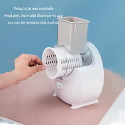 Elektrische Groentenhakker - Keukenmachine Hakmolen - Snel Ingrediënten Bereiden - Draagbaar Oplaadbaar - 1200 mAh Batterij - Wit — thumbnail 4
