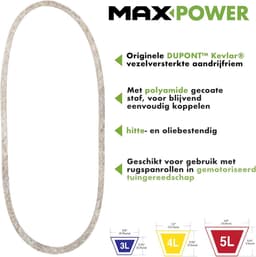 Aandrijfriem Grasmaaier - V-snaar - Gazon Onderhoud - Versterkt met Kevlar - 1095 mm Buitenlengte - Beige — thumbnail 2
