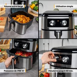 Grote heteluchtfriteuse 8 Liter met Timer en Antiaanbaklaag — thumbnail 4