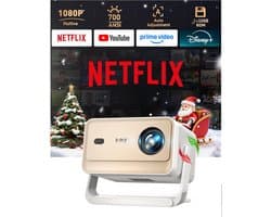 Gimbal N6Pro Smart Beamer - 710 ANSI Lumen - Roteerbare Projector (Plafond/Muur) - Native 1080P Full HD & 4K Support - WiFi 6 - Android 13