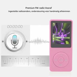carmdering - MP3 Speler/MP4 - 16GB Geheugen- Ondersteuning tot 128 GB – Ingebouwde Luidspreker, en E-Book Functie- roze — thumbnail 4
