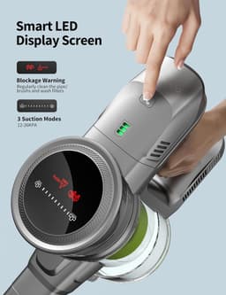 Draadloze Steelstofzuiger – 26 kPa – 250W Borstelloze Motor – 40 Min – LED Display — thumbnail 3