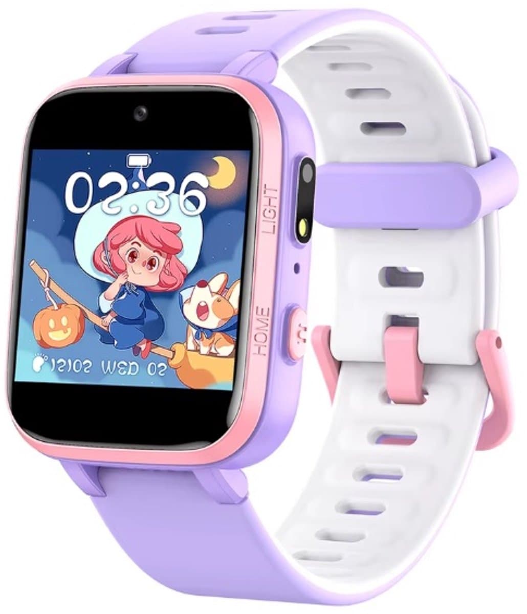 West Watch Kinder Smartwatch WERKT ZONDER APP Cloud (6-10 jaar) - Spelletjes- Stappenteller- Camera - Model River - Paars/Roze — afbeelding 1