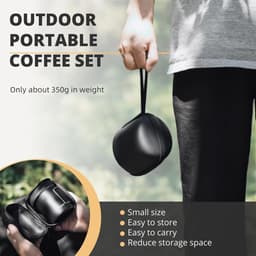 Draagbare Koffie Zetter - Opvouwbare Druppelset - Reizen Kamperen - Compact Opvouwbaar Ontwerp - 2 Koppen Capaciteit - Zwart — thumbnail 5
