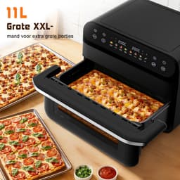 Fukstern Dubbele Airfryer XXL–11L 2500W–Tot 6 Personen-Dubbele Mand–30°C tot 200°C Instelbaar–8 Voorgeprogrammeerde Functies–Zwart — thumbnail 2