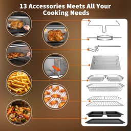 Airfryer 23L XXL – 2400W Heteluchtfriteuse met Dubbele Zone, 12 programma’s, Touchscreen, Receptenboek – Familie Airfryer — thumbnail 4