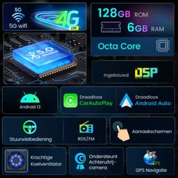 Junsun Autoradio Geschikt Voor Toyota Aygo | 2005 t/m 2014 Accessoires - Android 15 - Achteruitrijcamera - 6GB+128GB, Draadloze CarPlay & Andriod Auto, DAB+, Bluetooth, GPS-Navigatie, 4G & WIFI, RDS, SWC, 10 inch Touchscreen, DSP, Octa-core processor — thumbnail 5