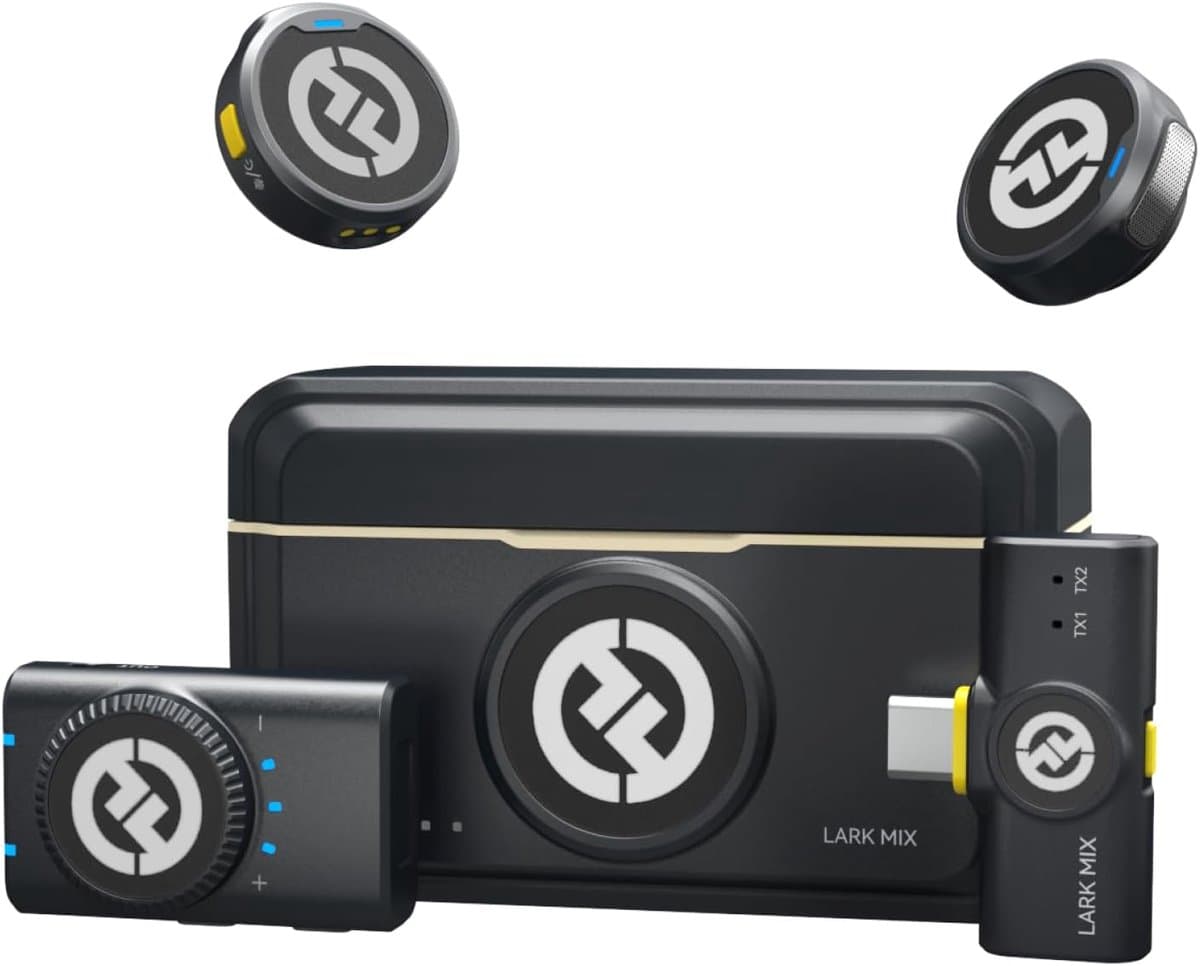 Hollyland LARK M2 Mini Combo Shine Charcoal Camera-ontvanger + USB-C ontvanger Engelse versie draadloze microfoon — afbeelding 1