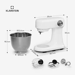 Krachtige Keukenmachine – 1500W Mixer met 5L RVS Kom, Planetaire Kneedfunctie en 12 Snelheden — thumbnail 3