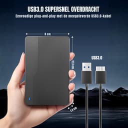 SCH® SSD Externe Harde Schijven - SSD Externe Harde Schijf - Zwart - 14cm x 9cm x 3cm — thumbnail 5