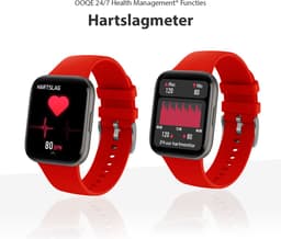 OOQE WATCH PRO 6 - Smartwatch Heren en Dames | Geschikt voor iOS en Android | Full HD | Notificaties | Gezondheidsanalyse | Sportanalyse | GPS koppeling | Music & Call Control | Spelletjes | Ergonomisch | Nederlandstalig | Rood — thumbnail 4