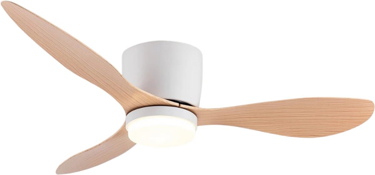 Nivard Plafondventilator - Met Verlichting - Plafond Ventilator - Met Lamp - Plafonniere Met Ventilator - Met Licht - Oranje - 106cm — afbeelding 1