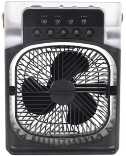 Retro LED Mist Ventilator – Nevel & Aroma – 3 Snelheden – Zwart — thumbnail 3