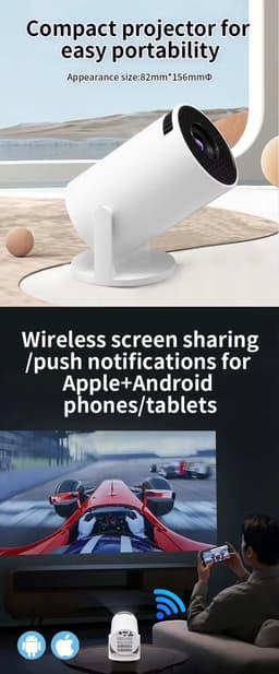 Mini beamer - Projector - Beamerscherm - Projectiescherm - Outdoor & Indoor Projector - — thumbnail 2