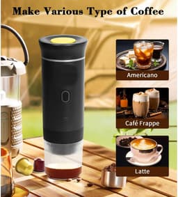 Draagbare Koffiemachine 2-in-1 Serie - Batterijgevoed - Compact Design - Voor Thuis & Outdoor - Eenvoudig Schoonmaken — thumbnail 3