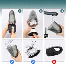 120W draadloze handstofzuiger voor in de auto - Auto stofzuiger - 6000 Pa zuigkracht - 2000 mAh - oplaadbaar voor auto, kantoor en thuis — thumbnail 2