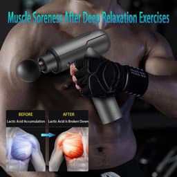 Diepe weefselmassage, elektrische rugspiermassage, nekpijnmassage, handmassage, 6-koppige percussiemassage (grijs) — thumbnail 3