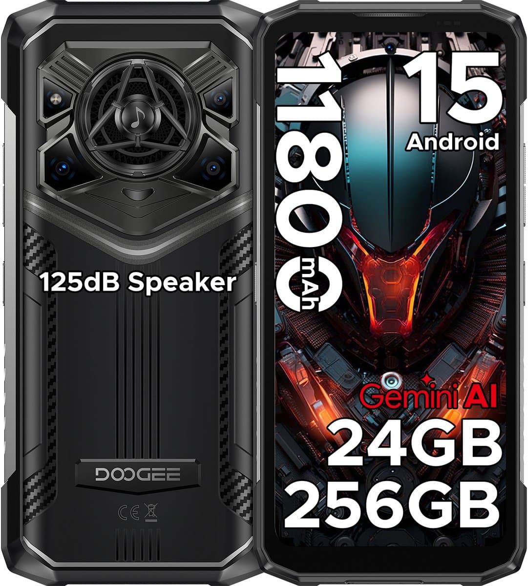 DOOGEE Blade 20 Pro - Robuuste Smartphone - Robuuste Telefoon - 24GB RAM + 256GB ROM(2TB/TF) - 11800mAh/18W - 6.6 Inth HD+ IPS+90Hz - 125dB Luidsprekers - Nachtzichtcamera - Face ID - Triple card slot - Zilver — afbeelding 1