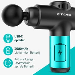 FITAGE Massage Gun Mini - Professioneel Massage Apparaat - Massageapparaat Massagegun - Massage Pistool - Zwart — thumbnail 2