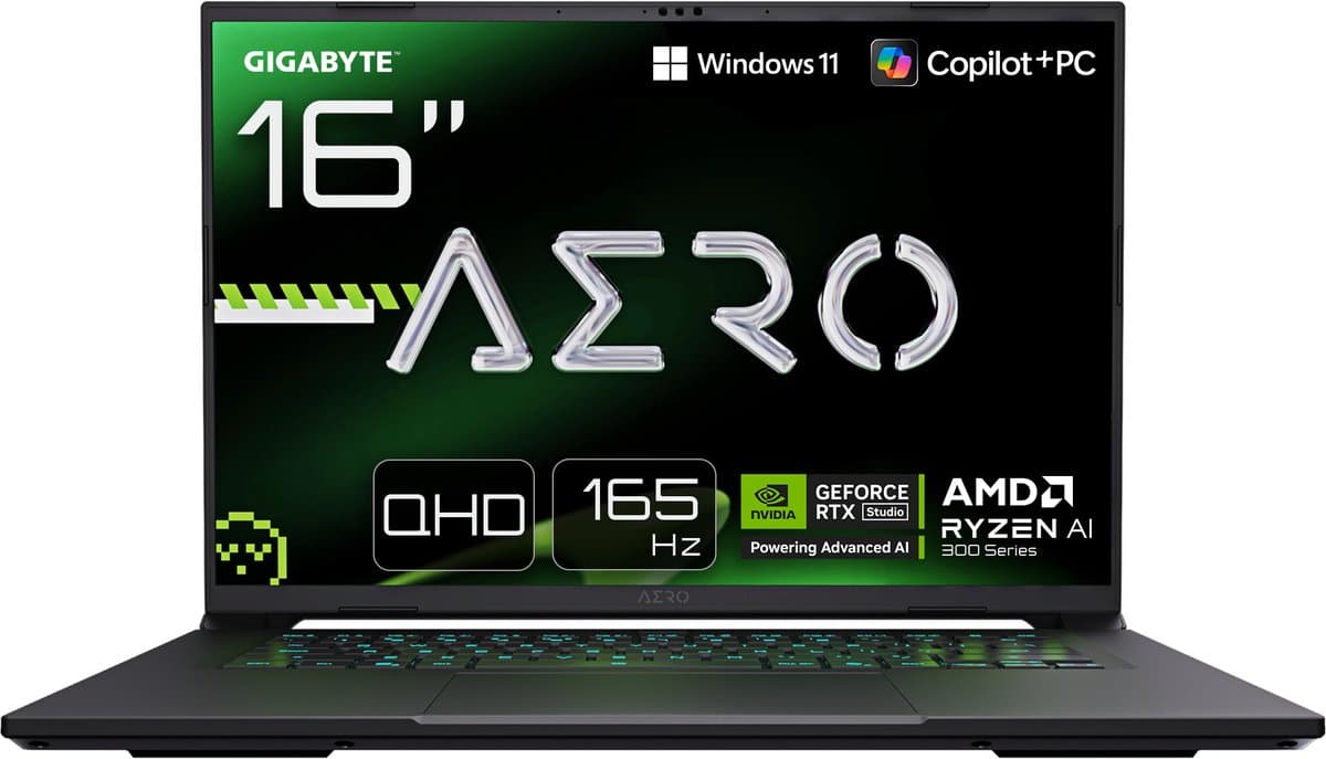 GIGABYTE AERO X16 2WHA3EEC65AP - Gaming Laptop - Ryzen AI 9 - RTX 5070 - 16 inch - 165 Hz — afbeelding 1