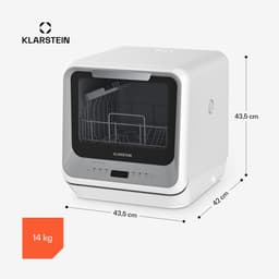 Klarstein Vaatwasser Nanowash Mini - Compact Aanrechtblad, 6 Programma's, 5L Tank of Directe Aansluiting, Energie-efficiëntieklasse D, Stil 58dB, Digitaal Display, Draagbaar Tafelblad voor Kleine Keukens, Zilver - Dishwasher — thumbnail 3