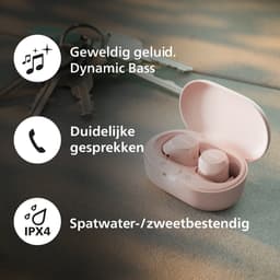 PHILIPS TAT1209PK True Wireless In Ear Bluetooth Headphones - Kleine oordopjes, Geweldige kwaliteit, Natuurlijk geluid met dynamische bass, Duidelijke gesprekken en Kleine oplaadhoes - Roze — thumbnail 3