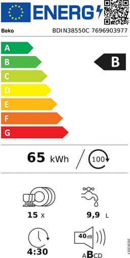 Beko - BDIN38550C - Vaatwasser - Volledig ingebouwd - 15 couverts - Energielabel B — thumbnail 3