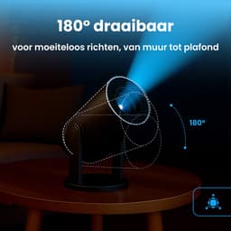 LumeWorks Luna Pro Mini Beamer Editie 2025 - Projector - 4K Support - Geschikt voor IOS en Android - Android 11 - Draagbaar - Thuisbioscoop - Zwart — thumbnail 5