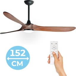 Goedewaere Plafondventilator Nordic Wood - Lamp - Afstandsbediening - Stil - Timer - 152cm — thumbnail 1