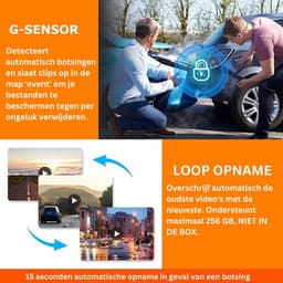 Stellar Dashcam - Luxe Dashcam voor Auto - Lens Dashcam - Autocamera - Loop Recording - Nachtzicht Dash Cam - 080P Full HD - 256GB - 150° groothoek — thumbnail 3