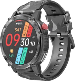 WizBay Premium Select® 1,6 Inch Sport Smartwatch - Bluetooth Bellen - Hartslag Bloeddruk Zuurstof - AI Voice Assist - IP68 Waterdicht - 24 Sportstanden - 400mAh Zwart — thumbnail 1