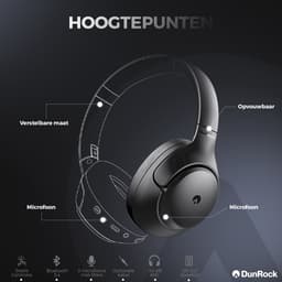 DunRock® Halo koptelefoon met ANC en multipoint - Met DunRock App voor je smartphone - draadloze bluetooth koptelefoon - met filter microfoons — thumbnail 4