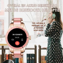 Darenci Smartwatch Timeless - Smartwatch dames - Smartwatch Heren - Horloges voor mannen en vrouwen - Horloge - Activity tracker - Stappenteller - Bloeddrukmeter - Hartslagmeter - Roze — thumbnail 5