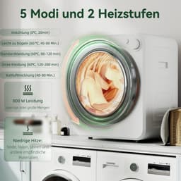 MODFU - Mini Wasdroger - 4 Kg - 5 Programma's - Luchtafvoerdroger - Wit — thumbnail 2