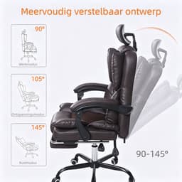 Ergonomische Gaming-Stoel – Met Ventilator, Luchtkoeler & Koeling, Geventileerde Zitting, Ligfunctie, Massage, Verstelbare Directiestoel, Bruin — thumbnail 4