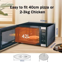 Magnetron 42 liter met meerdere all-in-one kookmodi, inclusief grill, combi en ontdooien, combi-magnetron 1100 W met 11 vermogensniveaus, grill 1400 W, modern design — thumbnail 5