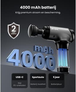 Professionele Percussie Massage Gun met Warmte en Rode LED Therapie — thumbnail 4