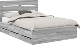Bedframe Sonoma grijs 140 x 200 cm hout ingenieur — thumbnail 1