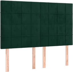 Bedframe zonder matras 140x190 cm fluweel donkergroen met verstelbaar hoofdeinde stevige poten multiplex lattenbodem voor slaapkamer woonkamer comfortabele ondersteuning — thumbnail 3