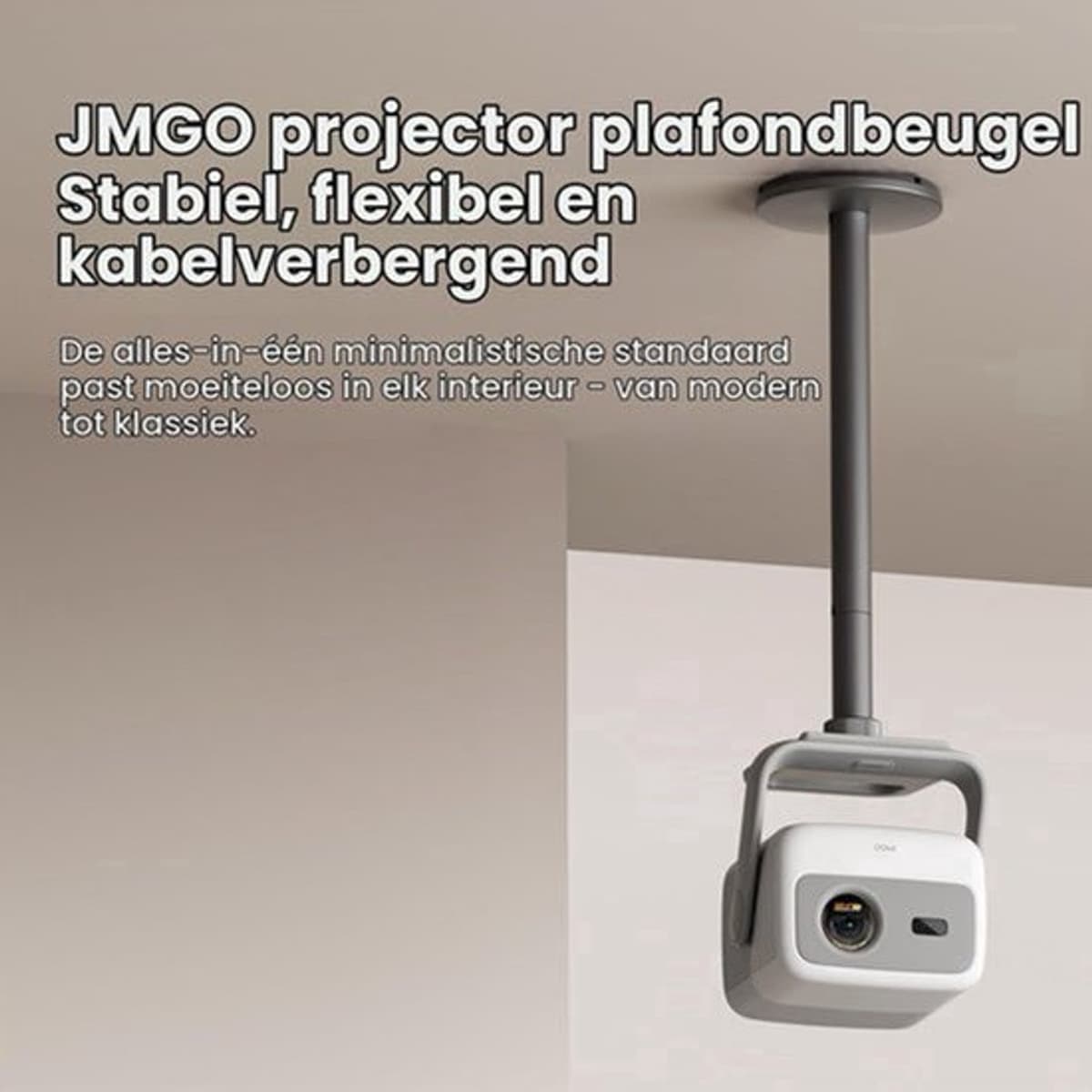Beamer Plafondbeugel Grijs - Verstelbare Montage Voor Projectoren - Metaal - Lichtgewicht En Schokbestendig — afbeelding 1