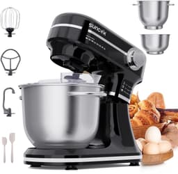 Staande Mixer 1500 W - Rood - 4,5L En 5,5L Mengkommen - Roestvrij Staal - Voor Thuisbakken En Keukenmixen — thumbnail 1