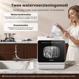 Tafelmodel Vaatwasser – 8 Wasprogramma’s – Waterontharder – Startuitstel – Kinderslot – 4 Couverts — thumbnail 5