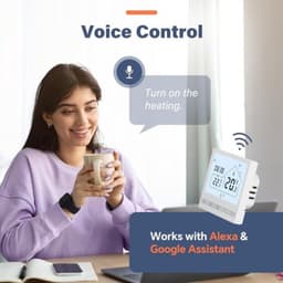 Draadloze verwarmingsthermostaat - Slimme Tuya-thermostaat - Digitale thermostaat voor in de kamer - Geschikt voor een gasboiler en vloerverwarming - Werkt met Alexa en Google Assistant - 3A — thumbnail 2
