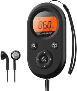 Deze oplaadbare AM/FM-zakradio heeft een ingebouwde batterij van 500 mAh, oordopjes en een lcd-scherm. Hij is draagbaar, ideaal Geschikt voor wandelen en sporten, en biedt een goede ontvangst. — thumbnail 1