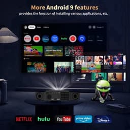 Beamer 2600 ANSI Lumen - Full HD 1920x1080 Resolutie - 200W LED - Android 9.0 Smart Projector - LCD Scherm - Voor Home Theater En Zakelijk Gebruik — thumbnail 3
