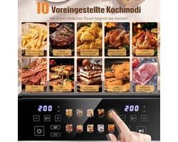 Airfryer – Friteuse – Heteluchtoven – Heteluchtfriteuse – Oven – 10,5L DualZone Met Dubbele Mand – 2600W Vermogen Met Touchscreen Bediening