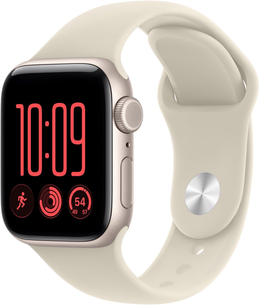 APPLE Watch SE 3 40 mm GPS + Cellular Starlight Aluminium S/M Smartwatch Beige — afbeelding 1
