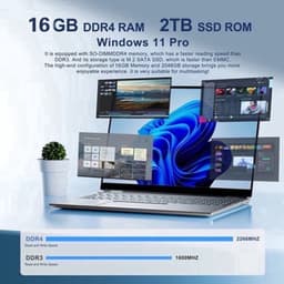 Laptop Zilver 16GB RAM 2TB SSD - 14.1 Inch IPS Scherm - Intel Core I9 - Windows 11 Pro - Draagbare Notebook — thumbnail 1