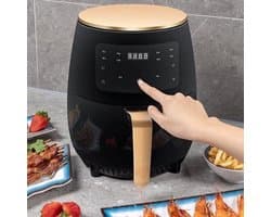 Heteluchtfriteuse - Airfryer - 4.5L- 1400W - Intelligente Deep Air Fryer - Heteluchtcirculatiekoker - Smart Touch AirFryer - Zwart